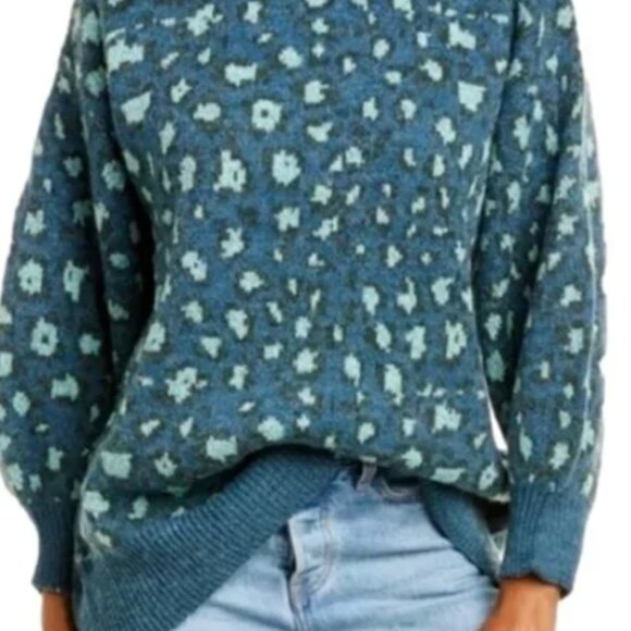Anthropologie FARM RIO Printed Crew Neckline Leopard Print Sweater Size S - Picture 1 of 7